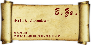 Bulik Zsombor névjegykártya